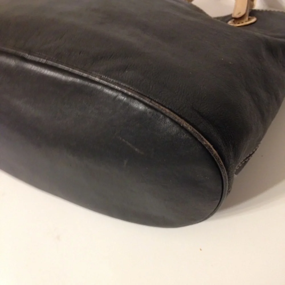 Michael Kors black leather tote bag